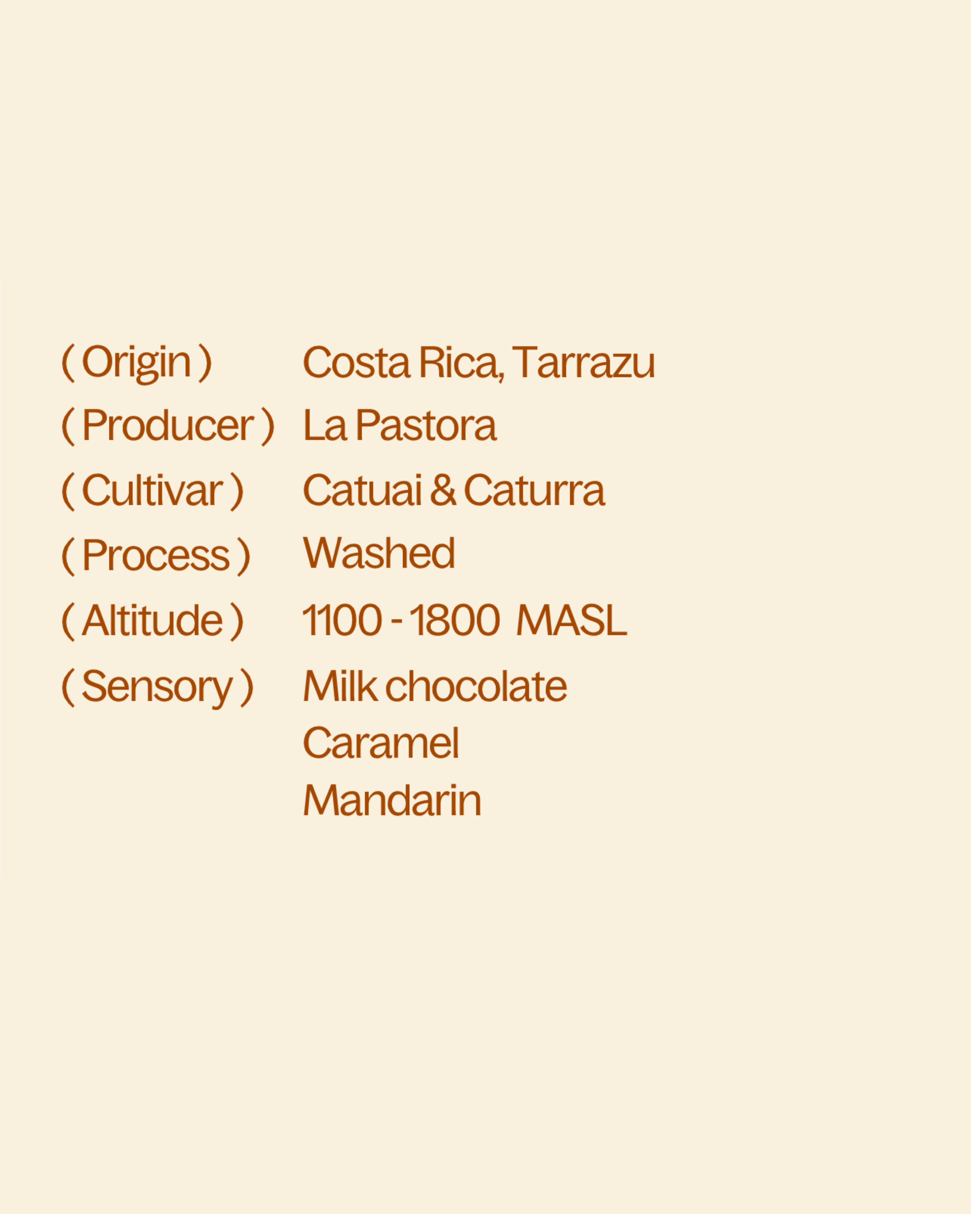 Costa Rica — La Pastora Tarrazu