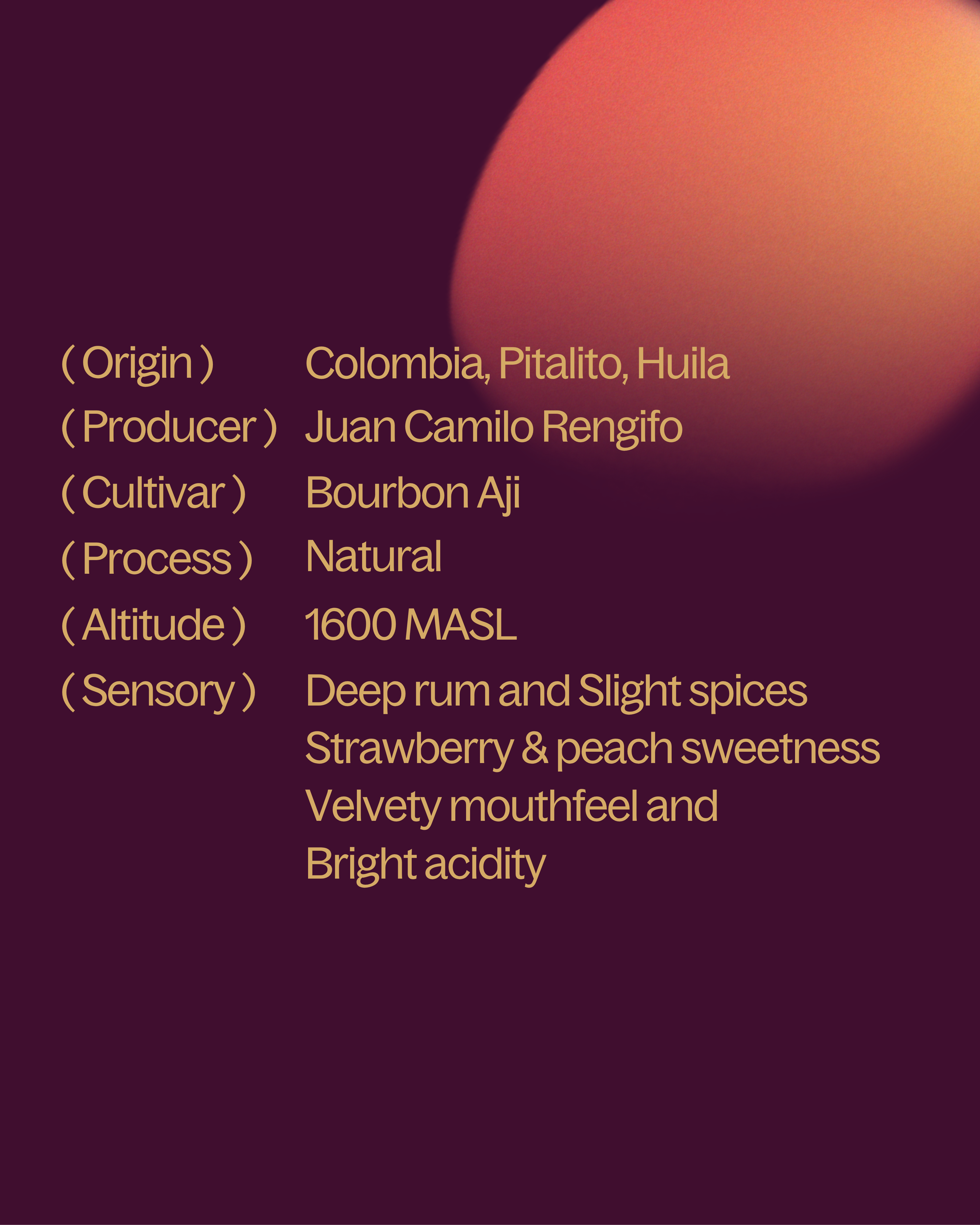 Colombia — Bourbon Aji Natural